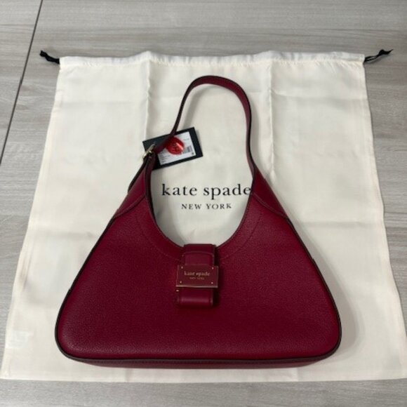 NWT Red Kate Spade Nouveau Pebbled Small Shoulder Bag with silky dust bag - Picture 1 of 6